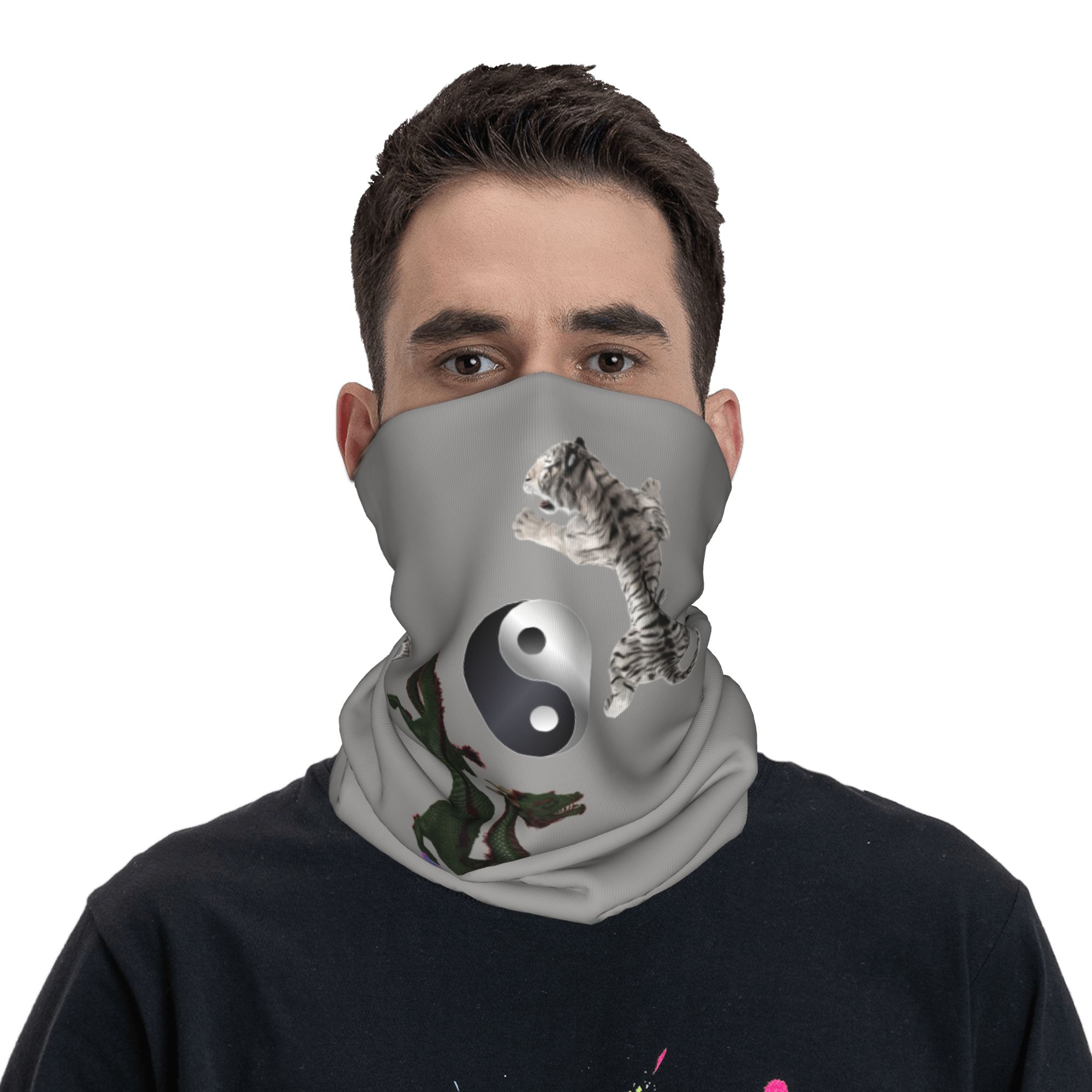 Custom Yin Yang Dragon and Tig - Neck Gaiter Face Cover recension och pris