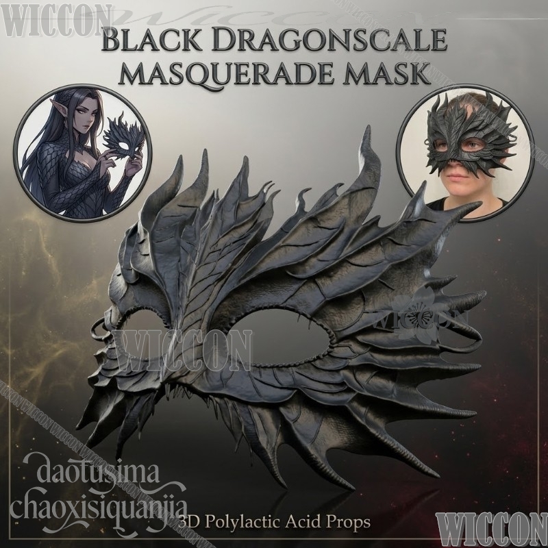 Black Dragonscale Masquerade M - Black Face Mask Pack recension och pris